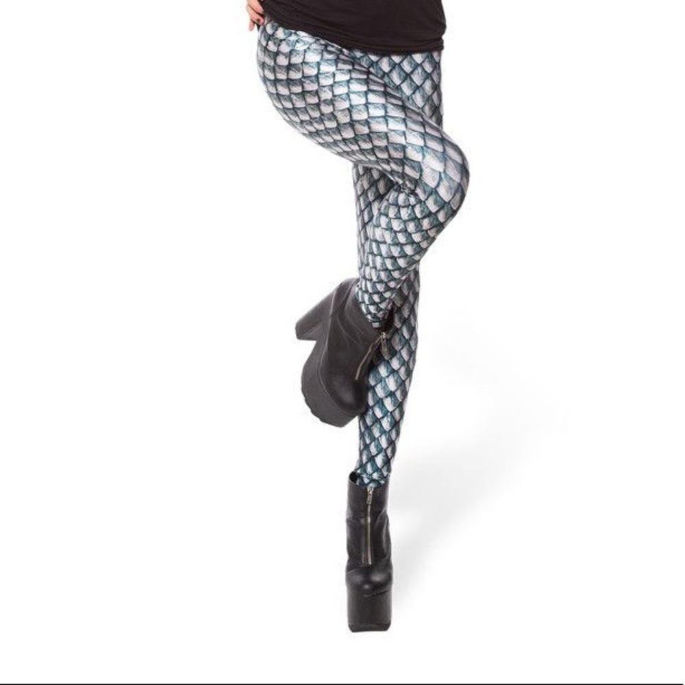 Black Milk Dragon Scales Silver Leggings.